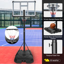 Supfirm Portable Basketball Hoop Backboard System Stand Height Adjustable 6.6ft - 10ft with 44 Inch Backboard and Wheels for Adults Teens Outdoor Indoor Basketball Goal Game Play Set