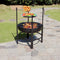 Supfirm Fire Pit with 2 Grill, Round Metal Wood Burning Firepit with Surrounding Removable Cooking Grill, Unique Design for Camping, Outdoor Heating, Bonfire, and Picnic
