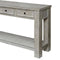 Supfirm Sofa Table Antique White Rustic Solid wood Storage Table Open Shelf Bottom Living Room 1pc Side Table.