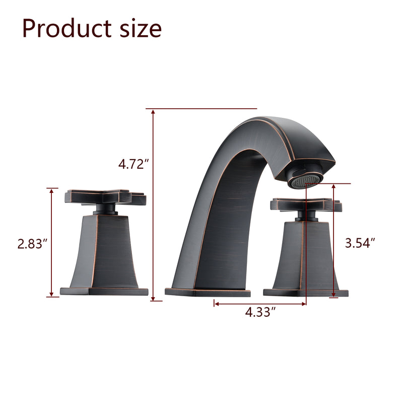 Supfirm Widespread Bathroom Faucet 8 Inch 2 Handles with Drain Assembly, Oil-Rubbed Bronze