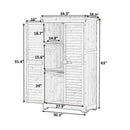 Supfirm TOPMAX Wooden Garden Shed 3-tier Patio Storage Cabinet Outdoor Organizer Wooden Lockers with Fir Wood (Gray Wood Color -Shutter Design)