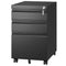 Supfirm 3 Drawer Mobile File Cabinet with Lock,Metal Filing Cabinets for Home Office Organizer Letters/Legal/A4,Fully Assembled,Blak