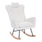 Supfirm Teddy Upholstered Nursery Rocking Chair for Living Room Bedroom(WHITE Teddy)