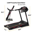 FYC Folding Treadmill for Home - 330 LBS Weight Capacity Running Machine with Incline/Bluetooth, 3.5HP 16KM/H Max Speed Foldable Electric Treadmill Easily Assembly, Home Gym Workout Exercise - Supfirm