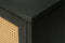Handcrafted Premium Grain Panels,Rattan Sideboard Buffer Cabinet,Accent Storage Cabinet With 4 Rattan Doors, Modern Storage Cupboard Console Table with Adjustable Shelves for Living Room ,BLACK - Supfirm