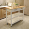 Kitchen Island & Kitchen Cart, Rubber Wood Top, Mobile Kitchen Island with Two Lockable Wheels, Simple Design for Easy Storing and Fetching, Two Drawers Give Unique Storage for Special Utensil. - Supfirm