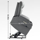 Okin Motor Up to 350 LBS Power Lift Recliner Chair, Heavy Duty Motion Mechanism with 8-Point Vibration Massage and Lumbar Heating, Cup Holders, USB and Type-C Ports, Removable Cushions, Grey - Supfirm