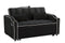 1 versatile foldable sofa bed in 3 lengths, modern sofa sofa sofa velvet pull-out bed, adjustable back and with USB port and ashtray and swivel phone stand (black) - Supfirm