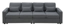 104" 4-Seater Modern Linen Fabric Sofa with Armrest Pockets and 4 Pillows,Minimalist Style Couch for Living Room, Apartment, Office,3 Colors - Supfirm