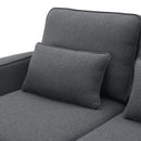 104" 4-Seater Modern Linen Fabric Sofa with Armrest Pockets and 4 Pillows,Minimalist Style Couch for Living Room, Apartment, Office,3 Colors - Supfirm