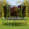 14FT Trampoline with Basketball Hoop Inflator and Ladder(Inner Safety Enclosure) Green - Supfirm
