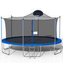 16FT Trampoline for Adults & Kids with Basketball Hoop, Double-sided cover,Outdoor Trampolines w/Ladder and Safety Enclosure Net for Kids and Adults - Supfirm