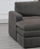 Supfirm 1pc LAF/RAF One Arm Chair Modular Chair Sectional Sofa Living Room Furniture Mink Morgan Fabric- Suede - Supfirm