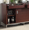 1pc Sideboard w Shelves Wine Cubbies Storage Drawers Glass Insert Top Wooden Dining Kitchen Furniture - Supfirm