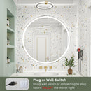 Supfirm 20 Inch Round Backlit Bathroom Mirror, LED round mirror with lighting strip, waterproof LED strip with adjustable 3-color and dimmable lighting,Touch Control, Vanity Mirror - Supfirm