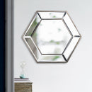 20" x 18" Hexagon Wall Mirror with Contemporary Glass Design, Home Decor Accent Mirror for Living Room, Entryway, Bedroom - Supfirm