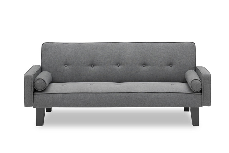 Supfirm 2059 sofa convertible into sofa bed includes two pillows 72" dark grey cotton linen sofa bed for family living room - Supfirm