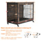 23.6"L x 20"W x 26"H Dog Crate Furniture with Cushion, Wooden Dog Crate Table, Double-Doors Dog Furniture, Dog Kennel Indoor for Small Dog, Dog House, Dog Cage Small, Rustic Brown - Supfirm