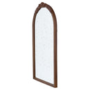 Supfirm 23" x 42" Hand Carved Rose Antique Mirror Frame, Wood Arch Mirror Wall Decor for Living Room, Bathroom, Entryway(Brown) - Supfirm