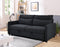 3 in 1 Convertible Sleeper Sofa Bed, Modern Fabric Loveseat Futon Sofa Couch w/Pullout Bed, Small Love Seat Lounge Sofa w/Reclining Backrest, Furniture for Living Room, Black - Supfirm