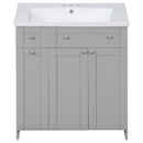 Supfirm 30" Bathroom vanity with Single Sink in grey,Combo Cabinet Undermount Sink,Bathroom Storage Cabinet - Supfirm