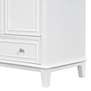 Supfirm 30" Bathroom Vanity without Sink, Base Only, Multi-functional Bathroom Cabinet with Doors and Drawer, Solid Frame and MDF Board, White - Supfirm