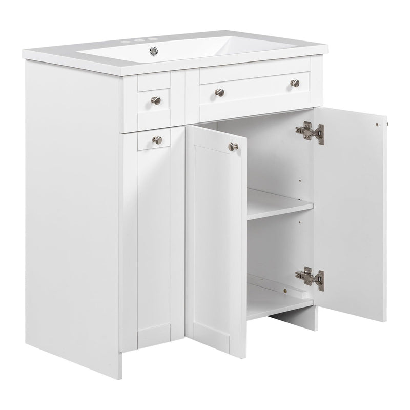 Supfirm 30" White Bathroom vanity with Single Sink ,Combo Cabinet Undermount Sink,Bathroom Storage Cabinet vanities - Supfirm