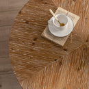 31.29"Modern Retro Splicing Round Coffee Table, Fir Wood Table Top with Black Cross Legs Base(Same SKU:W75770652) - Supfirm