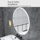 32 in. Round Wall-Mounted Dimmable LED Bathroom Vanity Mirror with Defogger and Bluetooth Music Speaker - Supfirm