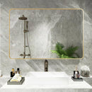 32 x 24 Inch Gold Bathroom Mirror for Wall Vanity Mirror with Non-Rusting Aluminum Alloy Metal Frame Rounded Corner for Modern Farmhouse Home Decor - Supfirm