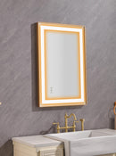 36*24 LED Lighted Bathroom Wall Mounted Mirror with High Lumen+Anti-Fog Separately Control - Supfirm