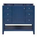 36" Bathroom Vanity without Sink, Cabinet Base Only, One Cabinet and three Drawers, Blue - Supfirm