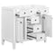 36" Bathroom Vanity without Sink, Cabinet Base Only, Two Cabinets and Five Drawers, Solid Wood Frame, White - Supfirm