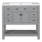 36'' Bathroom Vanity without Top Sink, Grey Cabinet only, Modern Bathroom Storage Cabinet with 2 Soft Closing Doors and 6 Drawers (NOT INCLUDE BATHROOM VANITY SINK) - Supfirm