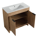 36" Freestanding Bathroom Vanity with White Ceramic Sink & 2 Soft-Close Cabinet Doors ((KD-PACKING),BVB02436IMO-F-BL9090B - Supfirm
