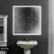36 x 36 Inch Frameless LED Illuminated Bathroom Wall Mirror, Touch Button Defogger, Square, Silver - Supfirm