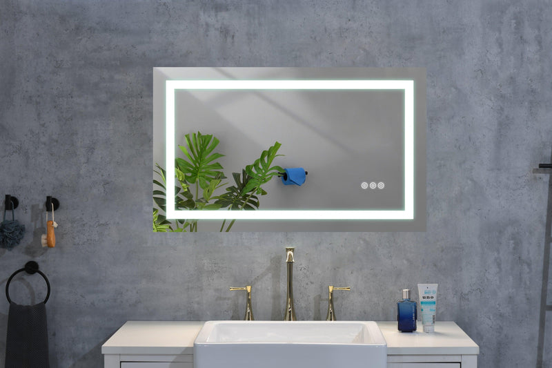 Supfirm 40*24 LED Lighted Bathroom Wall Mounted Mirror with High Lumen+Anti-Fog Separately Control+Dimmer Function - Supfirm