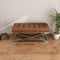 44" Stainless Steel Base with Vintage Vegan Leather Bed Bench (Brown) - Supfirm