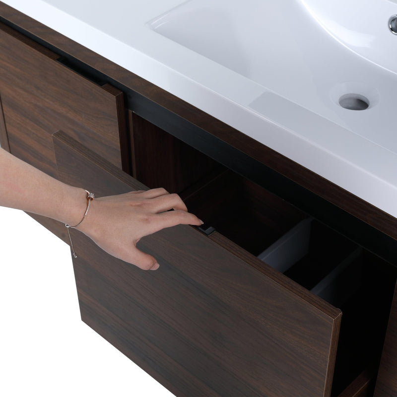 48 Inch Bathroom Cabinet With Sink,Soft Close Doors and Drawer,Float Mounting Design,48x18(KD-Packing) - Supfirm
