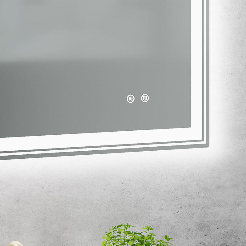 Supfirm 48×24 inch LED-Lit bathroom mirror, wall mounted anti-fog memory Adjustable Brightness front and back light Rectangular Vanity mirror - Supfirm