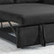 55" Modern Convertible Sofa Bed with 2 Detachable Arm Pockets, Velvet Loveseat Sofa with Pull Out Bed, 2 Pillows and Living Room Adjustable Backrest, Grid Design Armrests - Supfirm
