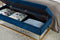 58.6" Bed Bench Metal Base with Storage Navy Blue Velvet - Supfirm