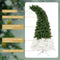 Supfirm 6FT Hinged Fir Artificial Fir Bent Top Christmas Tree, Xmas Tree Bendable Santa Hat Style Christmas Tree Holiday Decoration, 1250 Lush Branch Tips, 300 LED Lights X-mas - Supfirm
