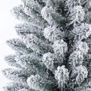 Supfirm 7 Feet Prelit Snow Flocked Pencil Christmas Tree Decoration 150 LED UL Plug Warm Lights 570 Branch Artificial Slim Xmas Tree Indoor Outdoor Home Decor Holiday - Supfirm
