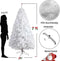 7 Ft High Christmas Tree 1000 Tips Decorate Pine Tree With Metal Legs White; With Decorations - Supfirm