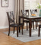 7pcs Dining Set Dining Table 6 Side Chairs Clean Espresso Finish Cushion Seats X Design back Chairs - Supfirm