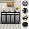 Accent Buffet Sideboard with 4 Mirror Doors, Storage Cabinet Console Table with Adjustable Shelves, Kitchen Cupboard Server Bar Cabinet for Living Room Hallway Black - Supfirm