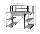 ACME Amiel Desk, Faux Concrete & Black 92875 - Supfirm