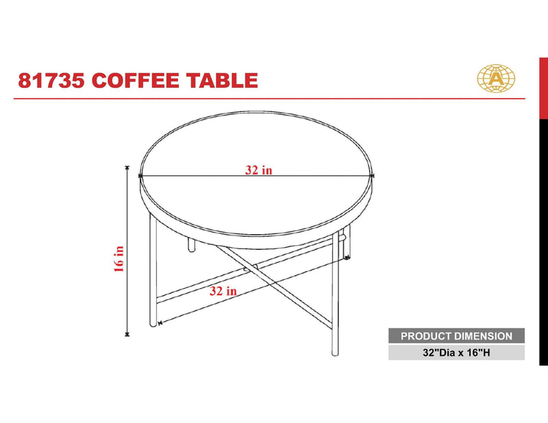ACME Bage Coffee Table in Weathered Gray Oak & Metal 81735 - Supfirm