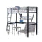 ACME Senon Loft Bed & Desk in Silver & Black 37275 - Supfirm